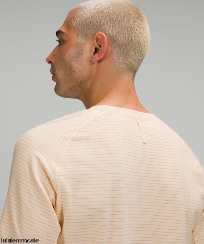 Lululemon Deutschland DELULU802 | Lululemon Deutschland Kurzarm-Trainingsshirt Aus Meliertem Zitronenfarbenem Chiffon Drysense